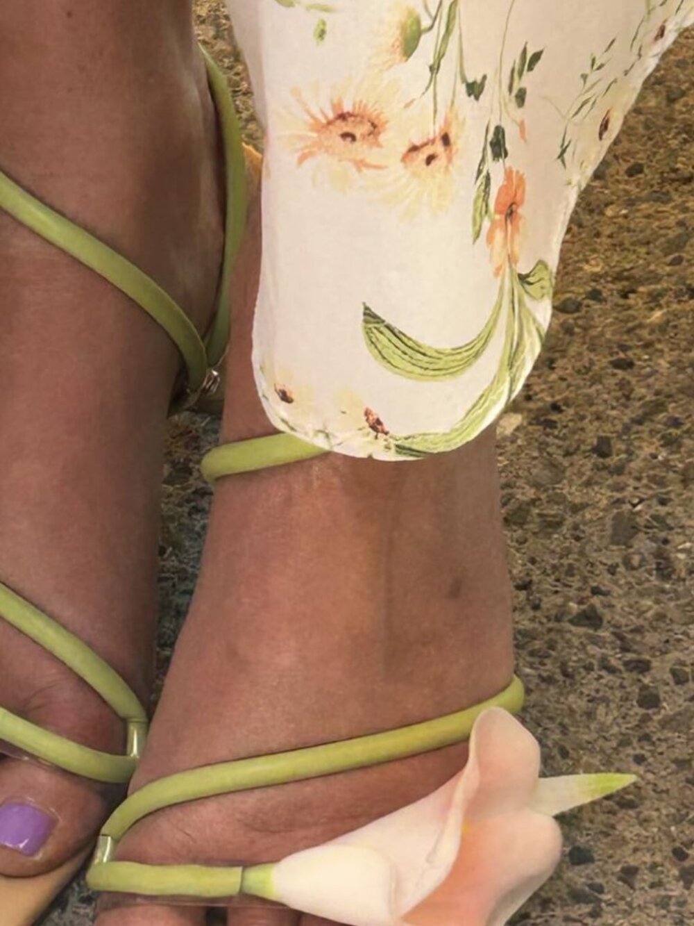 Flower Kitten Heel Sandals - Picture 3 of 9